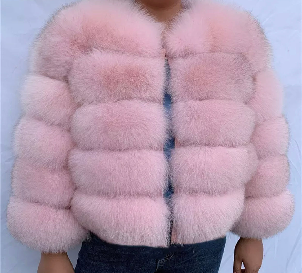 Luxury 5 Ring Fox Fur Coat