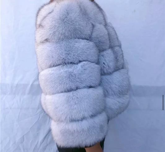 Luxury 5 Ring Fox Fur Coat