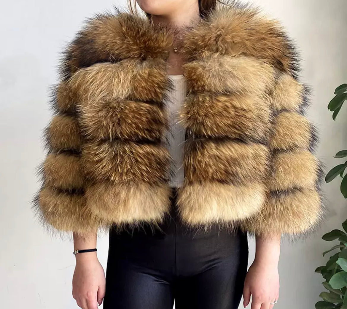 5 Ring Raccoon Fur Coat