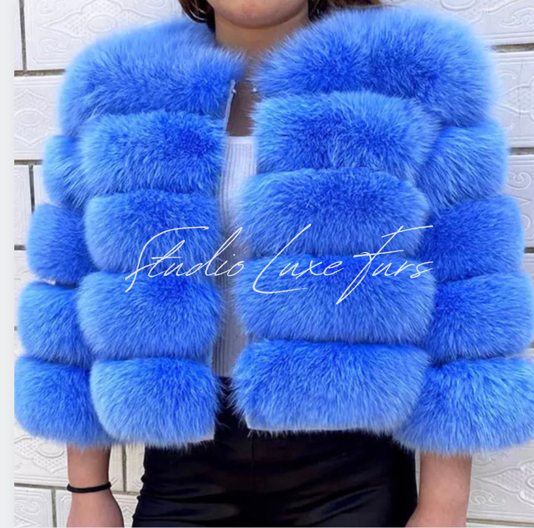 Luxury 5 Ring Fox Fur Coat