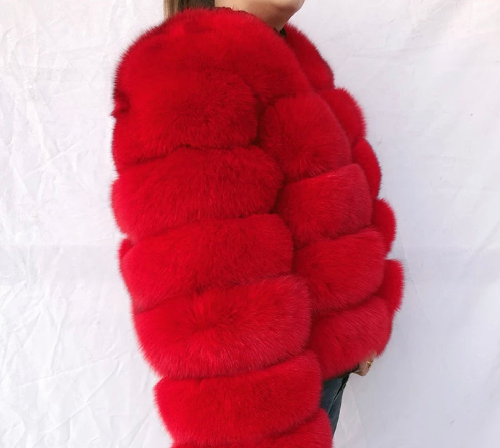 Luxury 5 Ring Fox Fur Coat